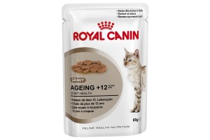 پوچ مخصوص گربه مسن بالای 12 سال - در سس گوشت/ Royal Canin AGEING + 12  in Gravy